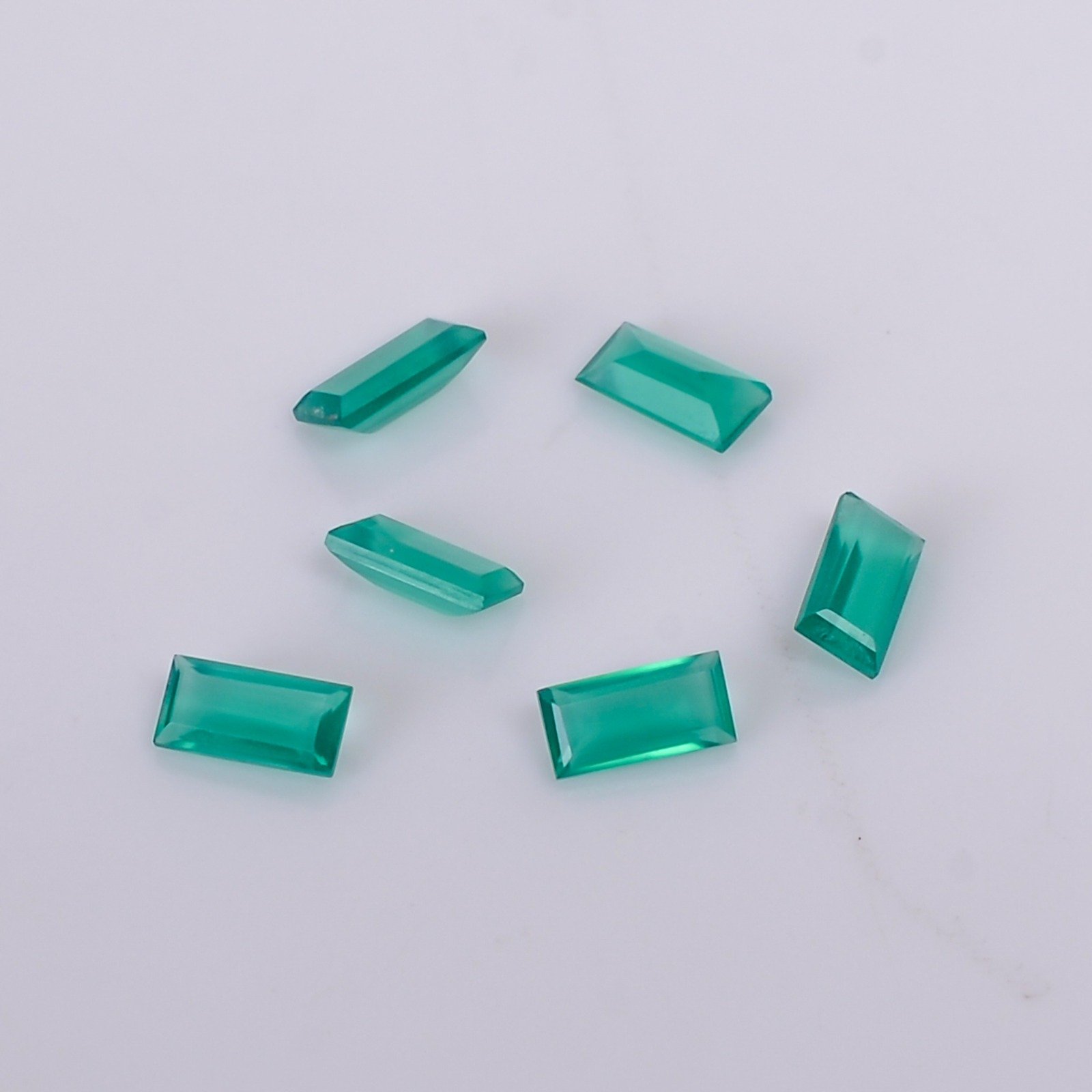 Natural Green Onyx Baguette Cut Stone 2x4 MM Loose Gemstone