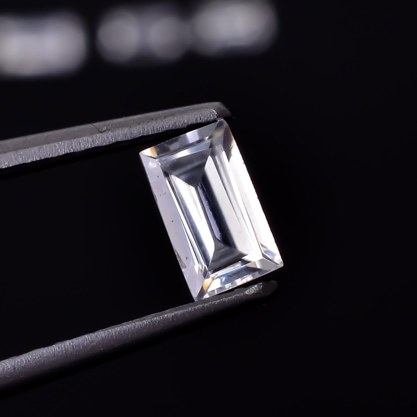 White Natural Zircon Jarkan Baguette Cut Stone 15 Carat Loose Gemstone