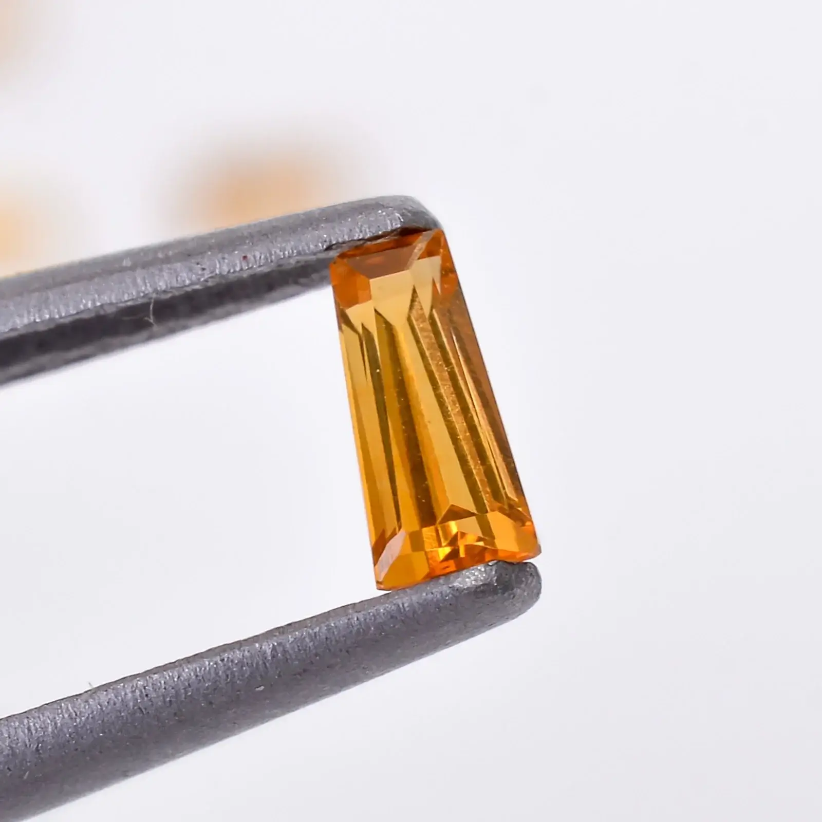 Loose Natural Citrine Taper Cut 0.10 Carat Yellow Gemstone