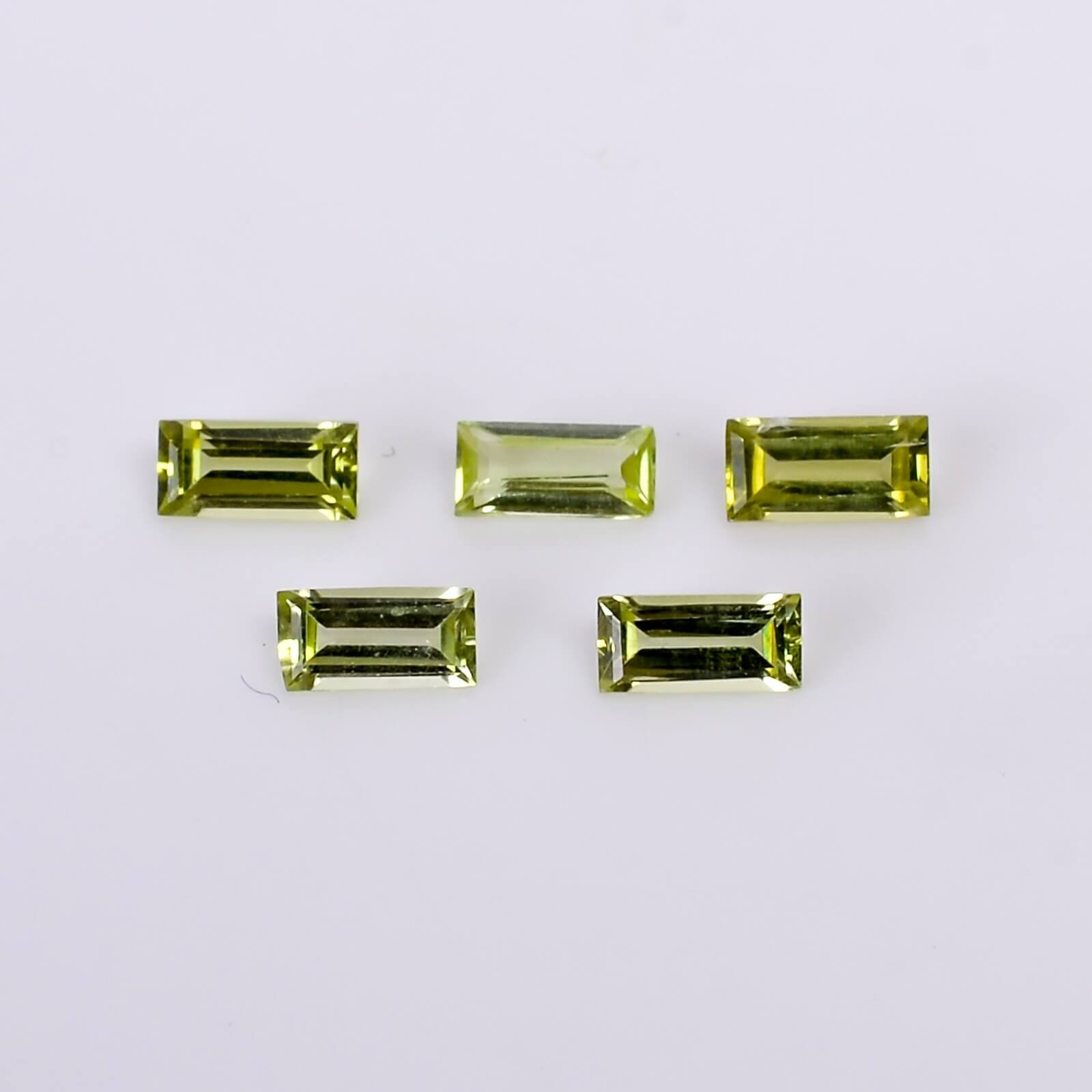 Peridot Rectangle Baguette Gemstone 2x4MM 0.12 Carat Loose Stone