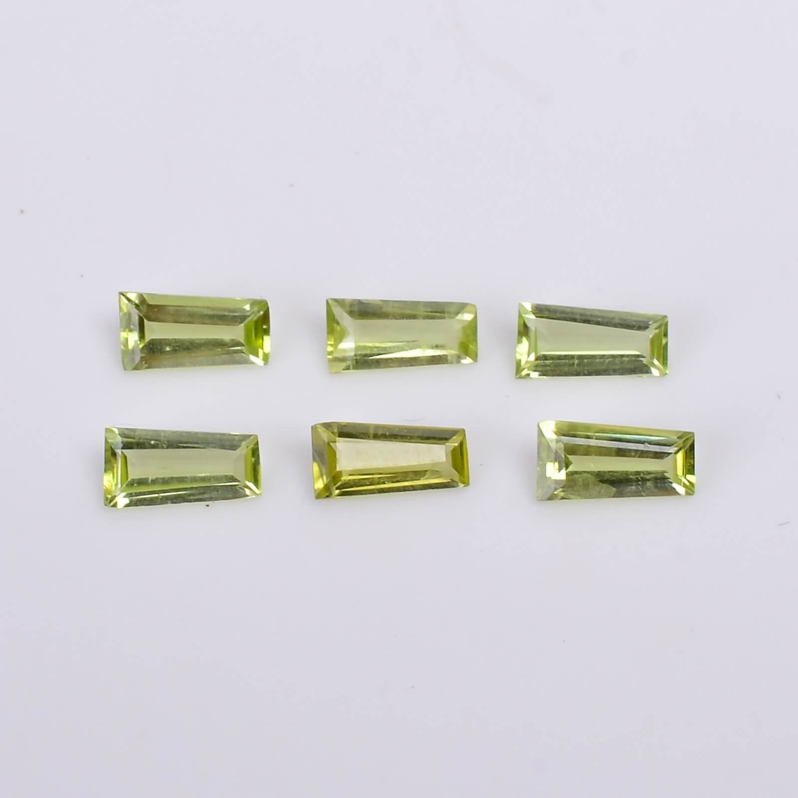 Natural Peridot Tapered Baguette Gemstone 2x3x4MM for Jewelry Making