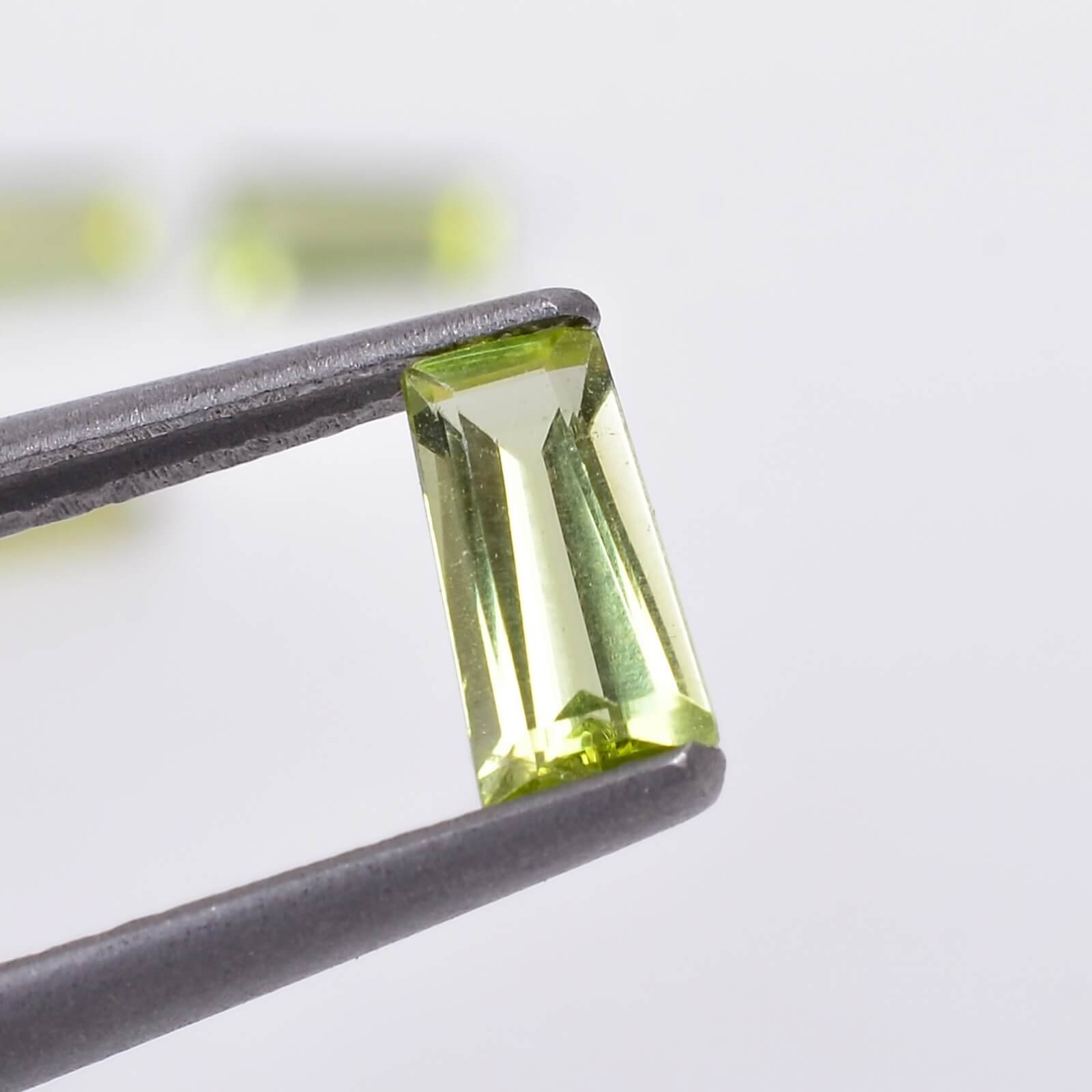 Peridot Tapered Baguette Loose Gemstone 2x3x4MM Natural Green Stone