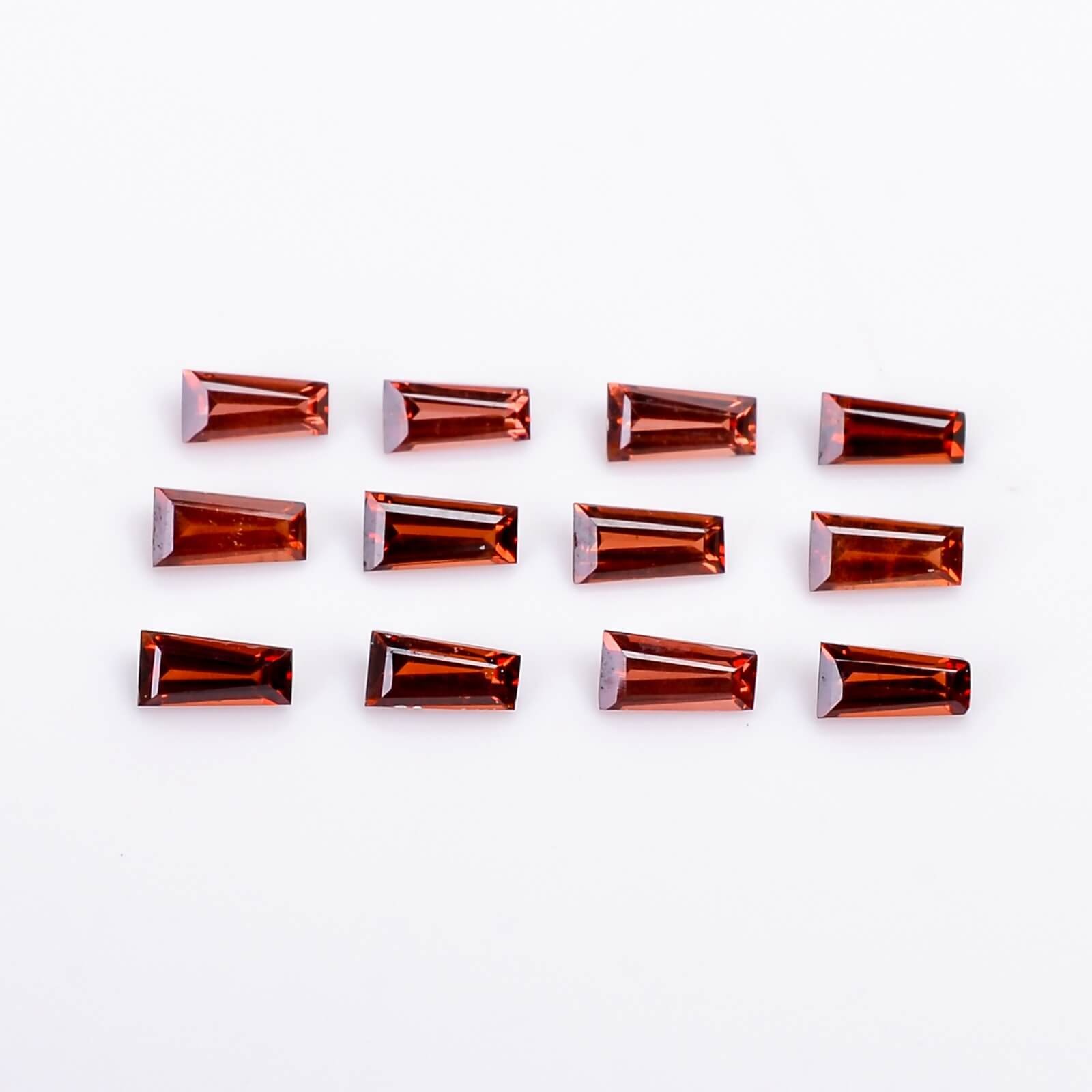 Natural Red Garnet Tapered Cut Faceted Gemstone 1.5x2x3 mm Loose Stone