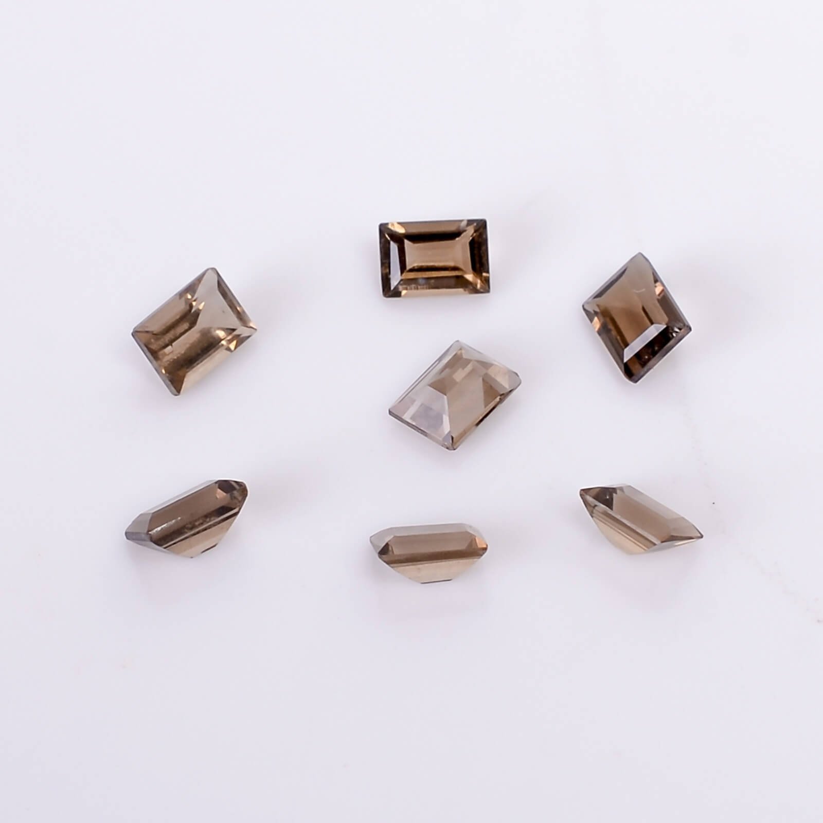 Loose Smoky Quartz Baguette Cut Faceted Stone 2x4mm for Rings and Earrings